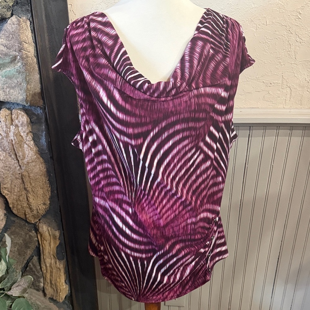 Worthington Women's Top in Purple and White